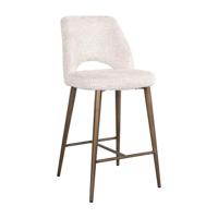 Richmond Barstoel 'Delphine' Chenille, kleur Crème (zithoogte 66,5cm) - thumbnail