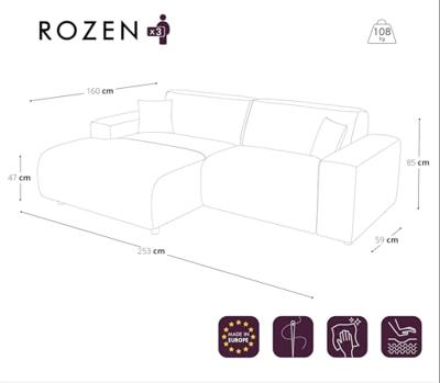 SIA Home Elektrische relaxbank Hoek Links Rozen Corduroy (2)
