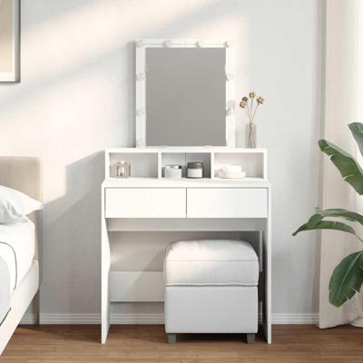Kaptafel met LED 80x41x144,5 cm wit