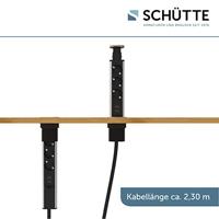 E1 inschuifbare stekkerdoos, 3-voudig stopcontact en 2 x USB inbouw stekkerdoos geschikt voor keuken, woonkamer en kantoor multifunctionele stekkerdoos met 3 standaard stopcontacten, 2 USB-poorte - thumbnail