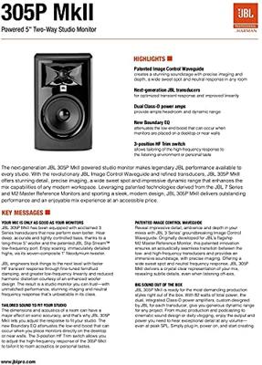 JBL 305P MkII actieve monitor speaker - thumbnail