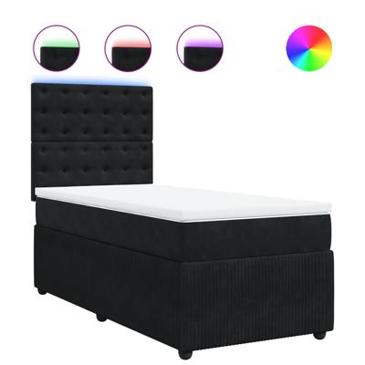 Boxspring met matras fluweel zwart 140x190 cm