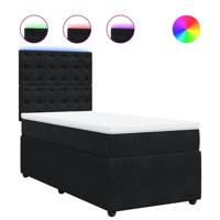 Boxspring met matras fluweel zwart 140x190 cm - thumbnail