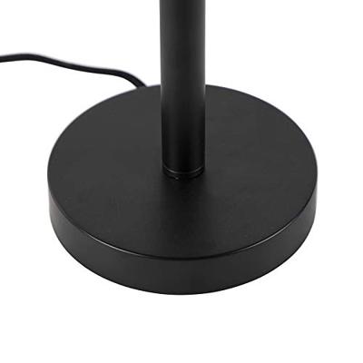 QAZQA Klassieke tafellamp zwart met zwarte kap 32 cm - Simplo