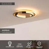 Lucide ANDREAS - Plafonnière - Ø 39,6 cm - LED - 1x30W 2700K - Mat Goud / Messing - thumbnail