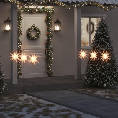 Kerstlampen met grondpin en LED's 3 st 35 cm wit Kerstlampen met grondpin en LED's 3 st 35 cm wit