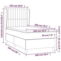 Boxspring met matras fluweel roze 100x200 cm - thumbnail