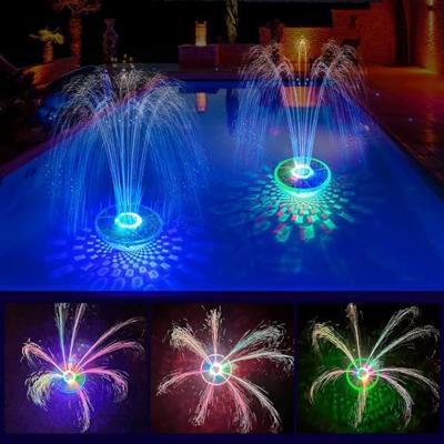 InflaGlow Solar drijvende Waterfontein met RGB Led verlichting - Werkt op Zonne-energie - 6 kleurenmodus - Spuit tot 50cm hoog - Ingebouwde accu
