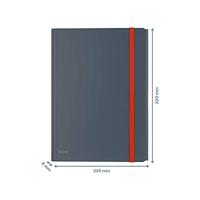 Leitz Cosy elastomap met 3 kleppen, met opbergvak met drukknoppsluiting, uit PP, ft A4, grijs - thumbnail