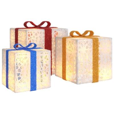 VidaXL Kerstfiguur cadeaudoos 3 st verlicht 64 warmwitte led's VidaXL Kerstfiguur cadeaudoos 3 st verlicht 64 warmwitte led's