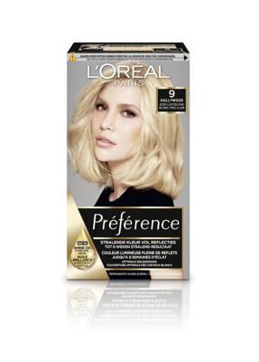 L’Oréal Paris Préférence 9 - Zeer Lichtblond - Haarverf met Color extender L’Oréal Paris Préférence 9 - Zeer Lichtblond - Haarverf met Color extender