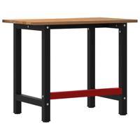 Werkbank 100x60x81,5 cm massief eikenhout lichtbruin - thumbnail