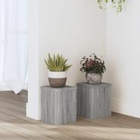 VidaXL Plantenstandaards 2 st 15x15x20 cm bewerkt hout grijs sonoma - thumbnail