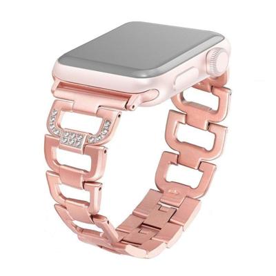 Kleurrijke diamant roestvrijstalen horlogeband voor Apple Watch serie & 40mm/3 & 2 & 1 38mm (Rose goud) Kleurrijke diamant roestvrijstalen horlogeband voor Apple Watch serie & 40mm/3 & 2 & 1 38mm (Rose goud)