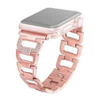 Kleurrijke diamant roestvrijstalen horlogeband voor Apple Watch serie & 40mm/3 & 2 & 1 38mm (Rose goud) - thumbnail