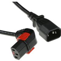 ACT AK5268 230V Stroomkabel C14/C13 (Haaks Omlaag) Lockable Zwart - 2 meter - thumbnail