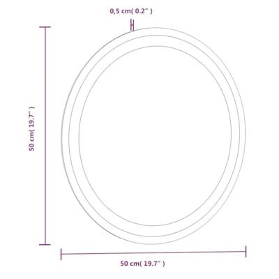 VidaXL Badkamerspiegel led rond 50 cm