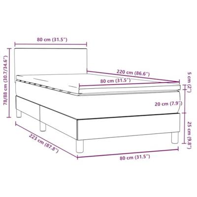 Boxspring met matras fluweel zwart 80x220 cm
