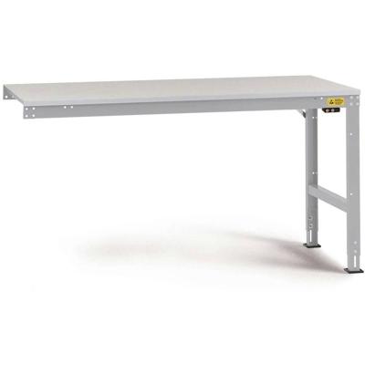 Manuflex LU6123.9006 ESD ESD-werktafel universele standaard aanschuiftafel met rubber schijf, bxdxh = 2000 x 1000 x 760-870 mm Aluminium-zilver