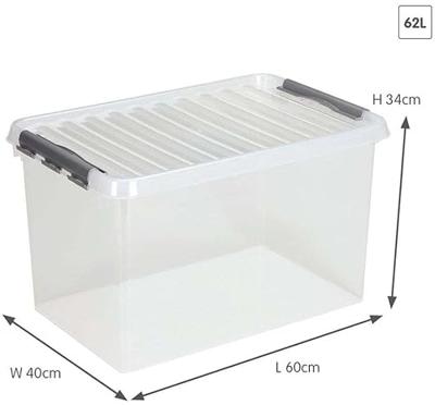 Sunware Q-line box 62 liter transp/metaal