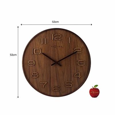 NeXtime - NeXtime - Wandklok - 53 x 3 cm - Hout - Bruin - 'Wood Wood
