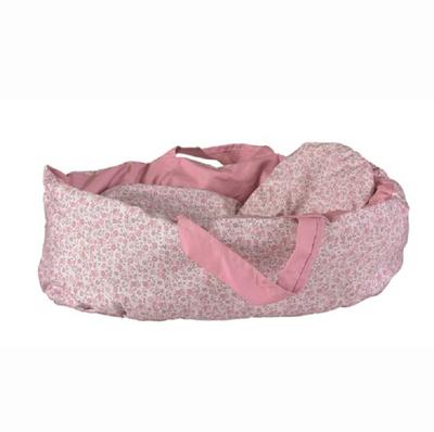 Stoffen poppendraagmand - Poederroos