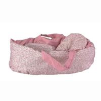 Stoffen poppendraagmand - Poederroos - thumbnail