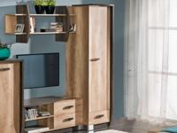 Kolomkast ROMERIO 1 deur 1 lade links eik canyon/arusha - thumbnail