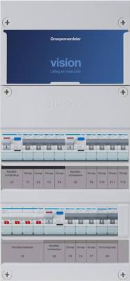 Hager VKG434L-F 11-groepenverdeler met fornuisgroep en hoofdschakelaar