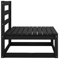 3-delige Loungeset massief grenenhout zwart - thumbnail