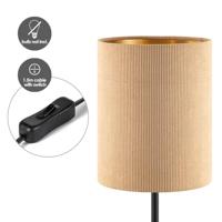 Scandinavische stijl Tafellamp - Corduroy Lampenkap - Cilinder - Karamel - ø20 x 40 cm - E27 Fitting - Geschikt voor Woonkamers en slaapkamers - Met schakelaar - thumbnail