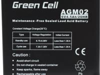 Green Cell AGM02 Loodaccu 6 V 4.5 Ah Loodgel (b x h x d) 70 x 104 x 47 mm Kabelschoen 4.8 mm Cyclusbestendig, Onderhoudsvrij - thumbnail
