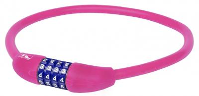 M-Wave cijfer-kabelslot silicone roze 65cm12mm