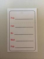 Hangetiket 40x60 mm bedrukt zwart + rood - thumbnail