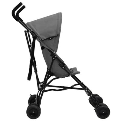 VidaXL Kinderbuggy staal lichtgrijs en zwart