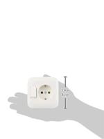 Busch-Jaeger combinatie wandcontactdoos 1-voudig met randaarde en wisselschakelaar inbouw wit - thumbnail