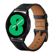 lederen bandje - Zwart - Samsung Galaxy Watch - 46mm / Samsung Gear S3 lederen bandje - Zwart - Samsung Galaxy Watch - 46mm / Samsung Gear S3