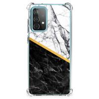 Samsung Galaxy A52 4G/5G Anti-Shock Hoesje Marmer Wit Zwart - Origineel Cadeau Man - thumbnail