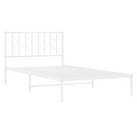 Bedframe met hoofdbord metaal wit 107x203 cm - thumbnail