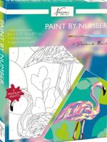 Bongers Speelgoed Schilderen op nummer op een canvas doek, flamingo - thumbnail