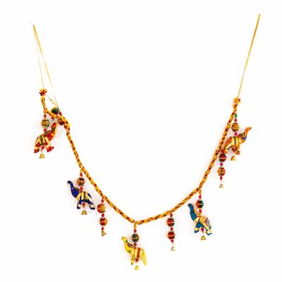 Decoratieve Slinger 5 Stoffen Olifanten met Belletjes