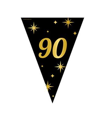 Classy Vlaggenlijn 90 Jaar Zwart/Goud (10m)