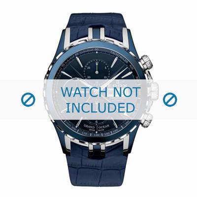 Horlogeband Edox 01113-357B-BUIN Leder Blauw 22mm Horlogeband Edox 01113-357B-BUIN Leder Blauw 22mm