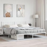 Bedframe met hoofdbord metaal wit 183x213 cm - thumbnail