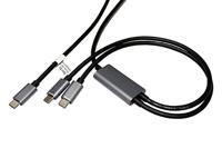 ROLINE USB type C split oplaadkabel, C - 2x C, M/M, max. 100W, zwart, 1,85 m - thumbnail