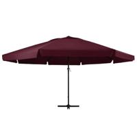 VidaXL Parasol met aluminium paal 600 cm bordeauxrood - thumbnail