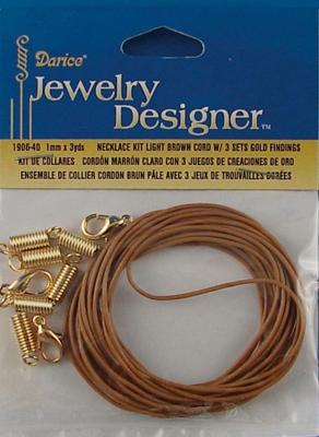 Darice • chain l.brown+clasp 1mm/2.7m.