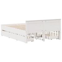 Bedframe zonder matras met hoofdbord grenenhout wit 140x200 cm - thumbnail