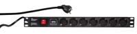 LogiLink PDU7C01 7AC-uitgang(en) 230V 2m Zwart Overspanningsbeveiliging - thumbnail