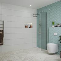 Fortifura Galeria inloopdouche - 40x200cm - ribbelglas - wandarm - chroom SW797948/SW797904 - thumbnail